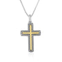 Rope cross pendant necklace in gold-plated 925 sterling silver by Marina Jewelry