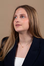 Cross Pendant Necklace in Gold-Plated 925 Sterling Silver with Cubic Zirconia – shown worn