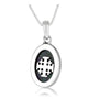 Jerusalem Cross Eilat stone oval pendant necklace in 925 sterling silver by Marina Jewelry