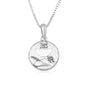 First Communion JHS Chalice Pendant Necklace in Gold-Plated 925 Sterling Silver, White Enamel