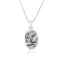 Holy Spirit Dove Red Enamel Oval Pendant Necklace in 925 Sterling Silver – back view