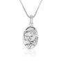 Holy Spirit & Holy Family Double-Sided Pendant Necklace in 925 Sterling Silver – back view