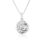 Holy Spirit Dove Red Enamel Round Pendant Necklace in 925 Sterling Silver – back view