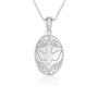 Holy Spirit Dove Pendant Necklace in 925 Sterling Silver, Oxidized – back view