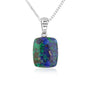 Roman Cross Pendant Necklace in 925 Sterling Silver with Eilat Stone – side view