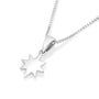 Star of Bethlehem open outline pendant necklace in 925 sterling silver by Marina Jewelry