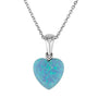 Opal Heart Pendant Necklace in 925 Sterling Silver by Marina Jewelry