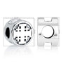 Jerusalem Cross Round Bead Charm in 925 Sterling Silver, view 5 by Marina Jewelry