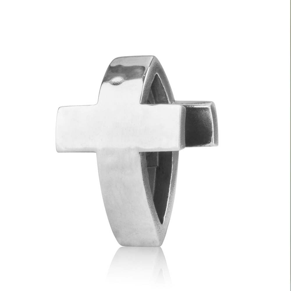 Cross bead charm in 925 sterling silver by Marina Jewelry