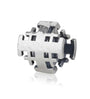 Curved Jerusalem Cross bead charm in sterling silver by Marina Jewelry