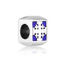 Jerusalem Cross Box Bead Charm in 925 Sterling Silver with Blue Enamel, view 2 by Marina Jewelry