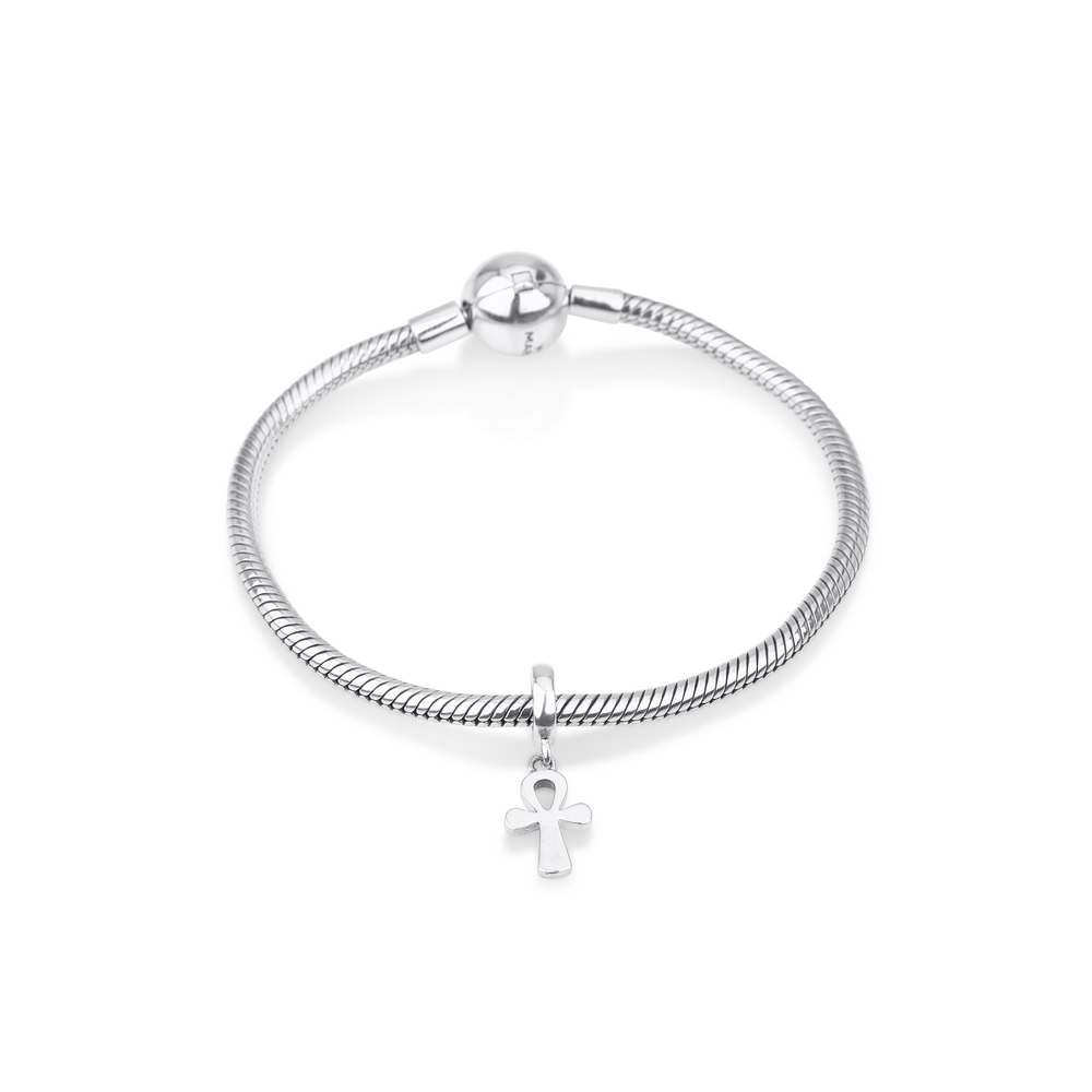 Ankh cross (crux ansata) hanging charm in 925 sterling silver by Marina Jewelry