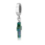 Eilat Stone Cross Hanging Charm in 925 Sterling Silver, view 2 by Marina Jewelry