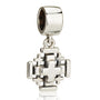 Layered Jerusalem Cross Hanging Charm in 925 Sterling Silver, view 3 by Marina Jewelry