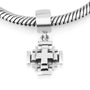 Layered Jerusalem Cross Hanging Charm in 925 Sterling Silver, view 6 by Marina Jewelry