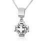 Layered Jerusalem Cross Hanging Charm in 925 Sterling Silver, view 7 by Marina Jewelry