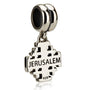 Jerusalem Cross Hanging Charm in 925 Sterling Silver, Polished, view 2 by Marina Jewelry