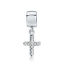 Pavé Cross Charm in 925 Sterling Silver with Cubic Zirconia