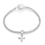 Cross Charm in 925 Sterling Silver with Cubic Zirconia