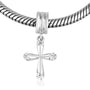 Cross Charm in 925 Sterling Silver with Cubic Zirconia