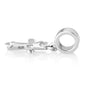 Cross Charm in 925 Sterling Silver with Cubic Zirconia – side view