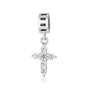 Zircon cross charm in 925 sterling silver by Marina Jewelry