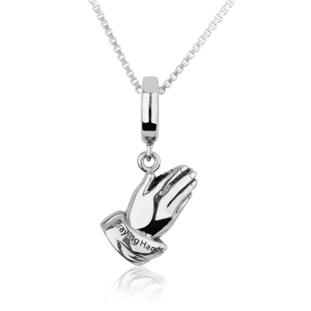 Praying Hands Charm in 925 Sterling Silver