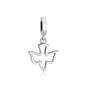 Open outline dove charm in 925 sterling silver by Marina Jewelry