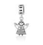 Plain silver angel charm in 925 sterling silver by Marina Jewelry