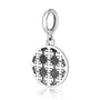 Jerusalem Cross Coin Hanging Charm in 925 Sterling Silver with Red Stone, view 2 by Marina Jewelry