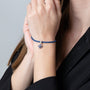 Jerusalem Cross Hanging Charm in 925 Sterling Silver with Blue Enamel Outline, view 4 by Marina Jewelry