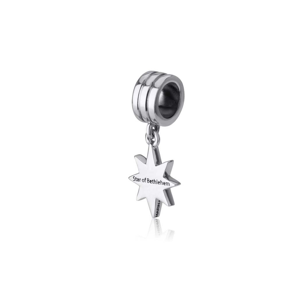 Star of Bethlehem Hanging Charm in 925 Sterling Silver, view 4 by Marina Jewelry