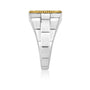 Jerusalem Cross Ring in 925 Sterling Silver and 14K Gold-Plating - For Men – side view