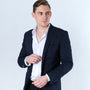 Jerusalem Cross Ring in 925 Sterling Silver with Azurite Stone and Gold-Plated Cross - For Men – shown worn