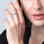 Cross & Heart Eternity Ring in 925 Sterling Silver – shown worn
