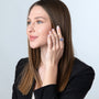 Jerusalem Cross Ring in 925 Sterling Silver with Blue Enamel and Pavé Cubic Zirconia – shown worn