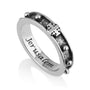 Oxidized sterling silver decade rosary ring with Jerusalem Cross by Marina Jewelry