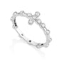 Zircon cross rosary eternity band ring in 925 sterling silver by Marina Jewelry