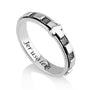 Jerusalem oxidized cross band ring in 925 sterling silver by Marina Jewelry