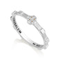 Slim sterling silver decade rosary ring with Jerusalem Cross by Marina Jewelry