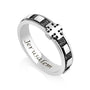 Rosary Band Ring, Jerusalem Cross Engraved, Oxidized Silver