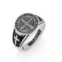 Saint Benedict Signet Ring in 925 Sterling Silver, God Bless