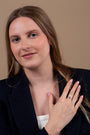 Open Heart & Cross Ring in 925 Sterling Silver – shown worn