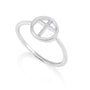 Circle Cross Ring in 925 Sterling Silver, Open Design