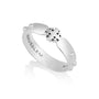 Slim beaded sterling silver ring with Jerusalem Cross by Marina Jewelry