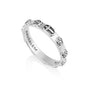 Rose and Cross Slim Rosary Band Ring, Sterling Silver