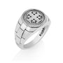 Men's sunburst Jerusalem Cross signet ring in sterling silver by Marina Jewelry