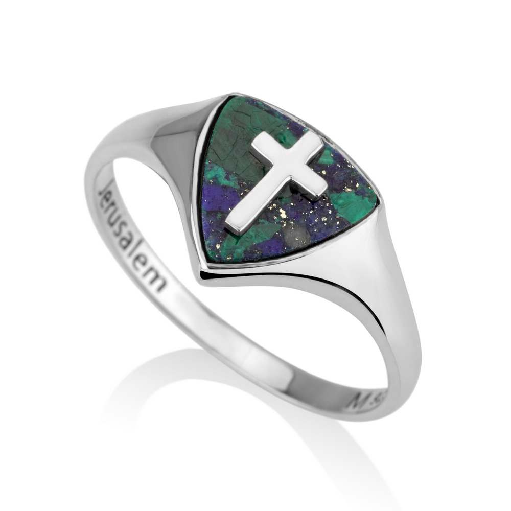 Eilat Stone Shield Signet Ring, Sterling Silver