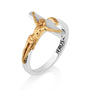 Crucifix Ring in Sterling Silver with Gold-Plated Christ Figure