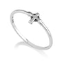 Minimal Sideways Cross Ring, Sterling Silver